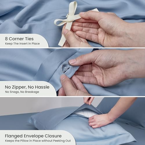 Amélie Home Queen Size Tencel Lyocell Duvet Cover Set - image 4