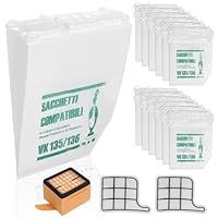 12 Staubsaugerbeutel für Vorwerk Kobold VK135 VK136 Mit 2 Motorschutzfilter +1 Hygienefilter, Premium Zubehör-Set für VK135/136 FP135/136 Vorwerk Staubsauger