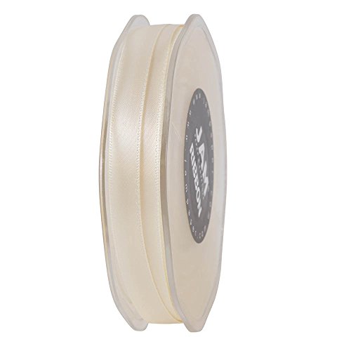 Jam Paper Double Faced Satin Ribbon - 3/8 Inch Wide X 25 Yards - Ivory - Sold Individually #TOP4