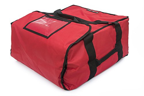 Red Polyester Insulated Pizza/Food Delivery Bag 16″ - 18″ Professional Large Pizza Delivery Bag- Moisture Free1 18 x 18 x 10