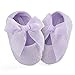 Baby Girls Princess Bowknot Soft Sole Cloth Crib Shoes Sneaker Purple, 6-12 Months