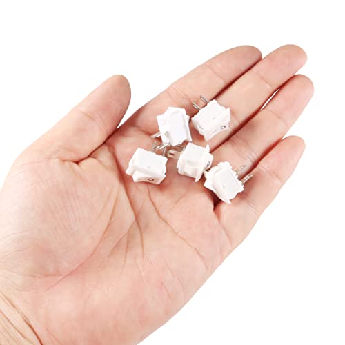 Uxcell 5Pcs Spst 2 Position On/Off 2Pin Boat Rocker Switch Toggle Ac 250V/3A 125V/6A,For Boat,Household Appliances,Snap,Dustproof,White #TOP4