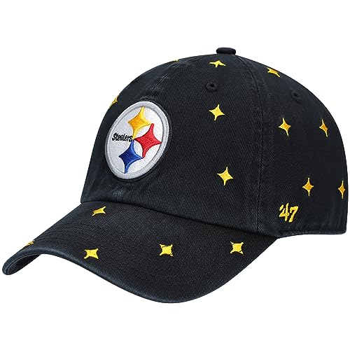 47 Women's Black/Gold Pittsburgh Steelers Confetti Clean Up Adjustable Hat