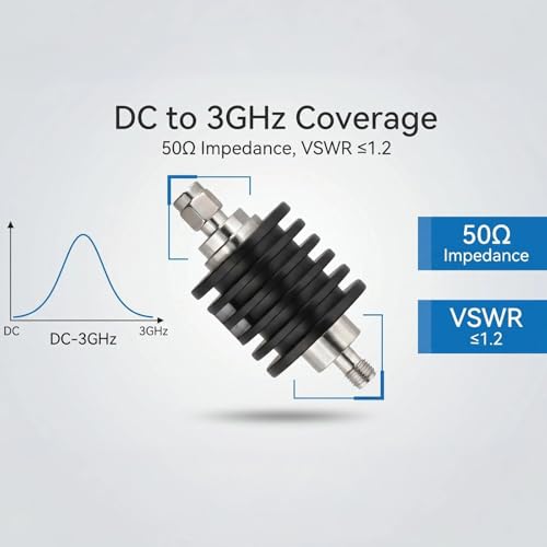 Atenuador SMA 10W 50 Ohm 40dB 3GHz macho a hembra miniatura 5