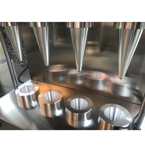 Máquina para Hacer Conos de gofre, máquina eléctrica para Hacer Helados con 4 Placas calefactoras antiadherentes, Alarma automática, Control de Temperatura Independiente, Alta prod,