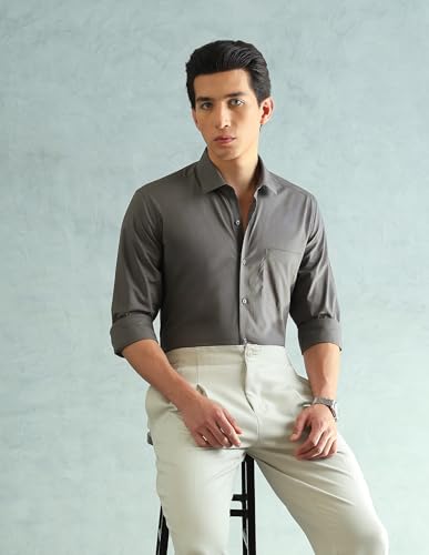 Image of Arrow Slim Fit Mens Formal Shirt - 100% Cotton, Breathable & Comfortable, Full Sleeves Shirts for Men