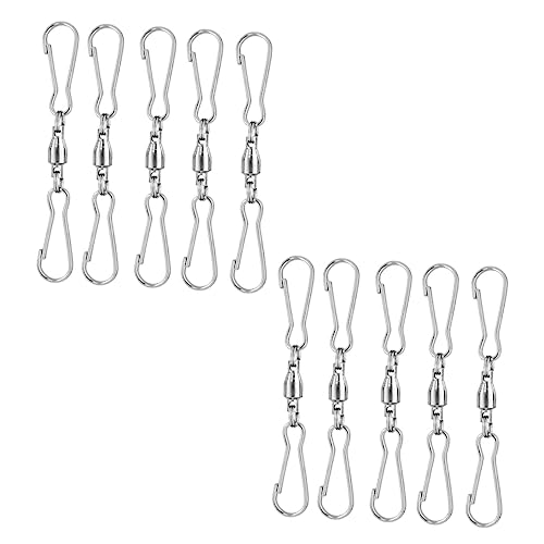 Abaodam 20Pcs Swivel Dual Clips Hangers for Birds Feeder Flower Pots Wind Spinners Degrees Rotating Hooks for Outdoor Decor and Display