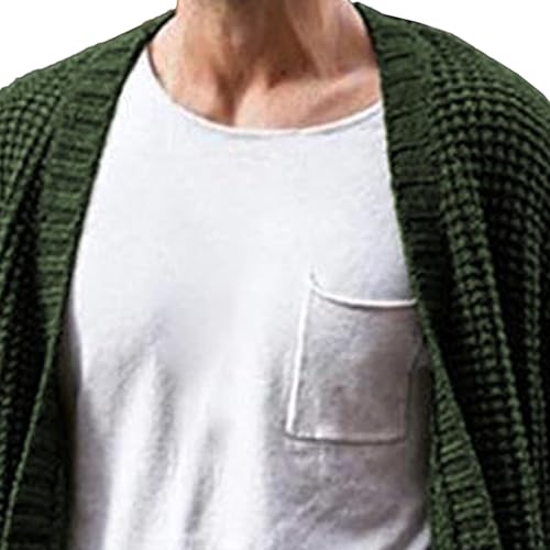 Mens Open Front Overcoat Cardigans Slim Fit Casual Knitted Sweater Long Sleeve Cardigan for Men2