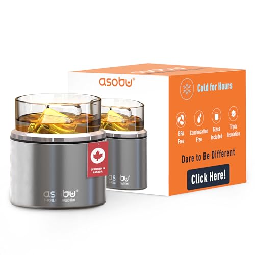 Asobu Whiskey Sleeve Glass – Insulated Bourbon Tumbler