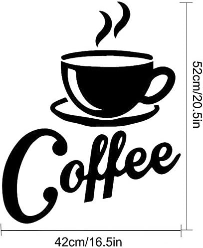 Miniatura 2 de LZYMSZ Calcomanía de pared para taza de café, decoración de pared de café extraíble, patrón de taza de café y letra de café, calcomanía para