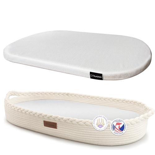 Image of Yunioo Baby Changing Basket, Portable Diaper Changing Pad, Moses Basket for Newborns, Changing Table Topper for Baby Nursery, Waterproof Travel Pad Cover