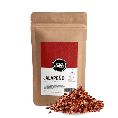 Spicy Welt Jalapeño Rojo en Escamas (250g) - Chile Jalapeño Rojo en Hojuelas – para Pizzas, Tacos y Salsas | Afrutado, Picante y Crujiente | 100% Natural & Sin Aditivos