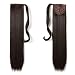 Onedor 24" Straight Wrap Around Ponytail Extension for Women. Premium Synthetic Fiber 120g-130g (6#-Medium Chestnut Brown)