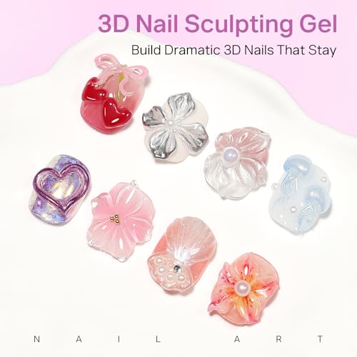 MIZHSE Gel Esculpido 3D Transparente para Uñas miniatura 3