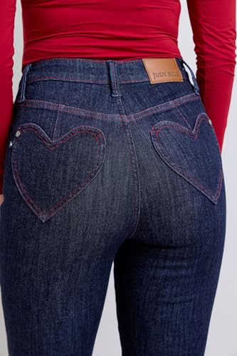 Judy Blue High-Waisted Heart-Shaped Back Pocket Skinny Jeans - Stretchy, Comfortable Fit for All-Day Wear -889162