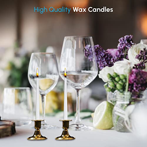 1ABOVE 50 Pack Tapered Dinner Candles | Unscented - Slow Burning Candles | Multi-Purpose | Smokeless Candles (White) - Image 5