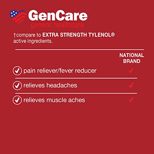 Gencare - Extra Strength Pain Relief Acetaminophen 500Mg (300 Caplets) - Multi Symptom Relief For Headache, Sinus, Arthritis, Back Pain Muscle Ache, Toothache, Fever Reducer #TOP3