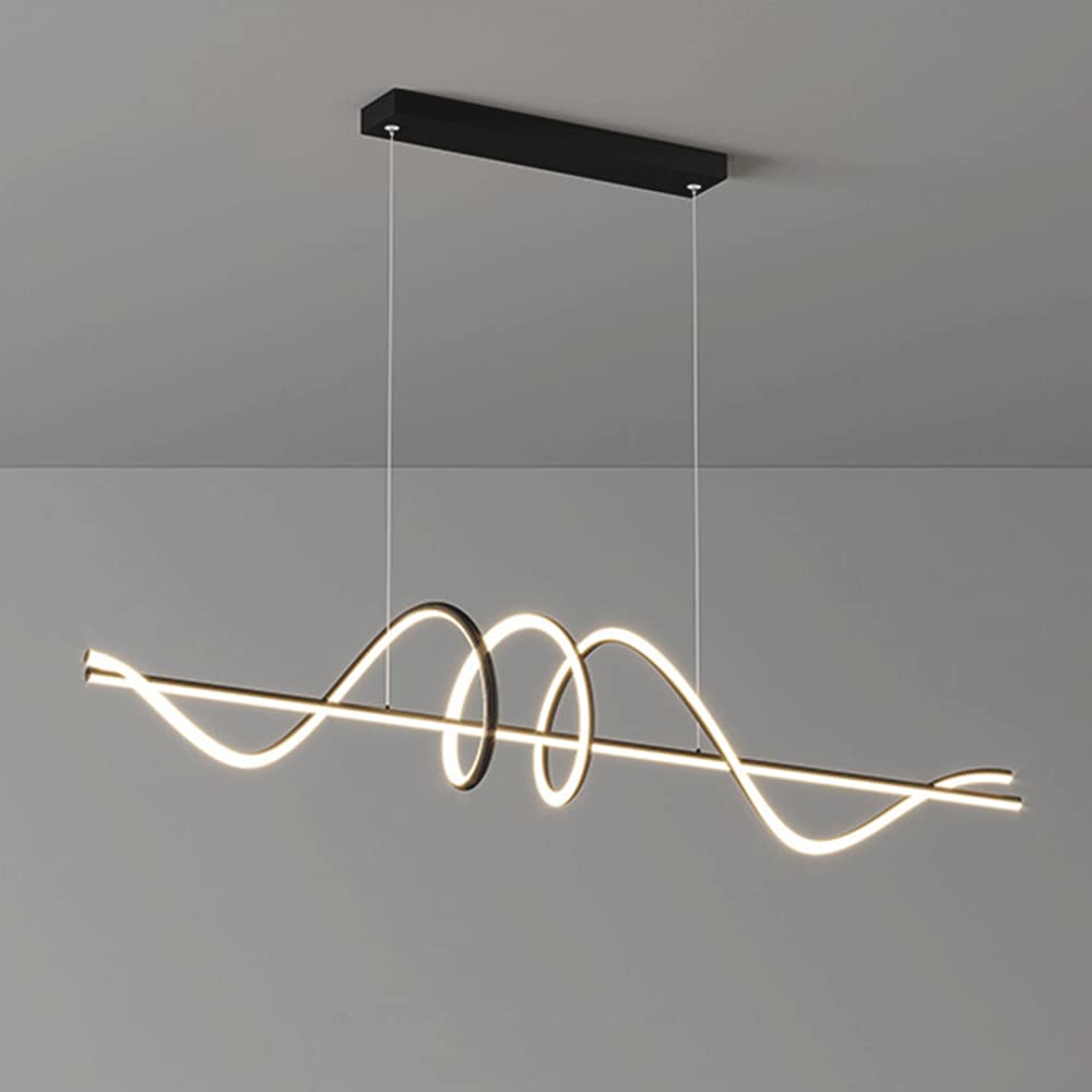 Lampe suspendue en métal ultra-mince et suspension linéaire de cuisine style moderne
