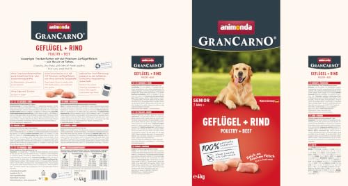 animonda GranCarno Senior Hundetrockenfutter Geflügel + Rind (1 x 4 kg)