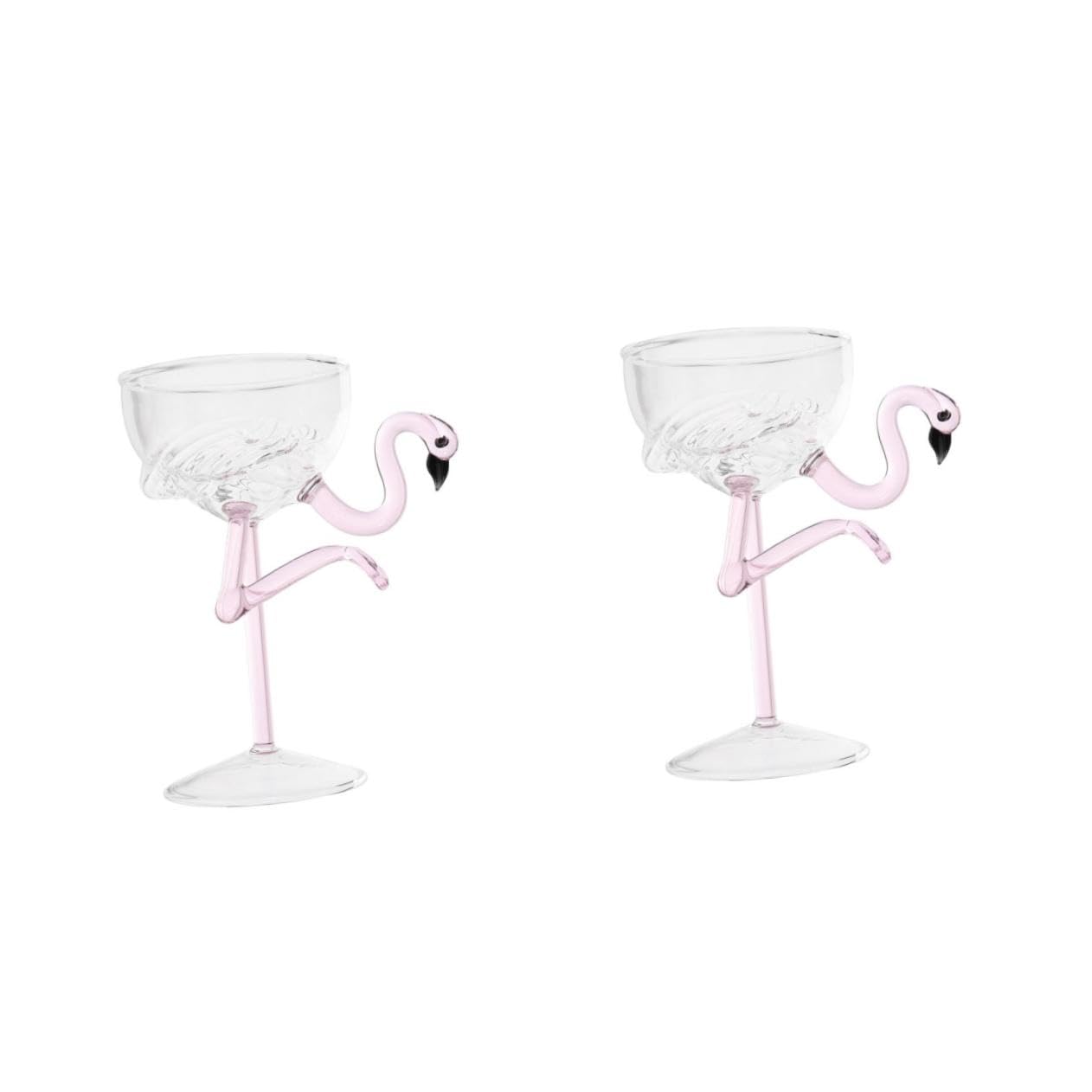 Cabilock 2piezas Copa De Cóctel Flamingo Vaso Decorativo De Vino Para Fiestas Bares y Bodas Uso Versátil Para Bebidas Frías y Cócteles