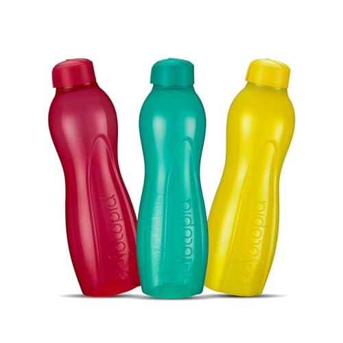 Image of Belocopia - Hiero Premium Plastic Water Bottle (Set of 3, 1L, Multicolor)