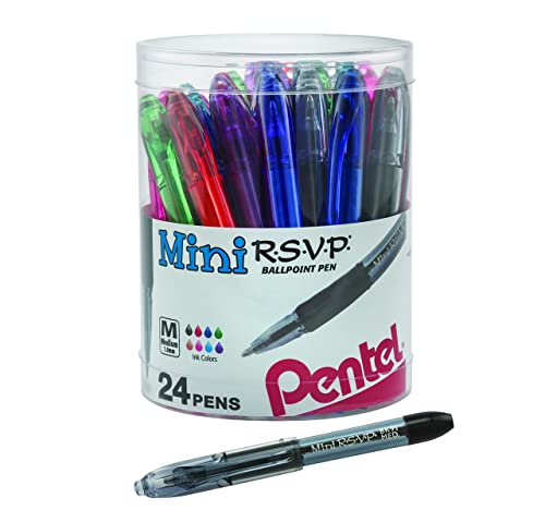 Stylos bille RSVP Mini Pentel lot de 24 pour écriture fluide