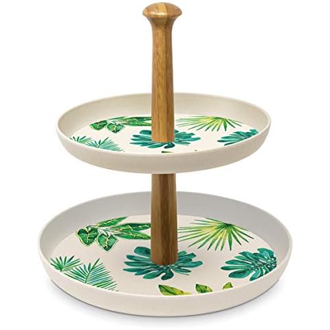 Soporte de bambú de 2 pisos para tartas Cover