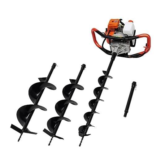 One Man Earth Auger with 52cc, 2 Cycle, Full Crankshaft Engine +3 Bit 4" 6" 8"