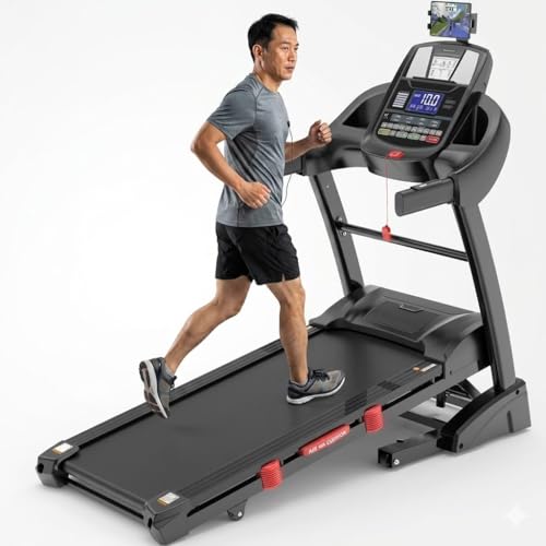 Image of 5HP Auto Incline Treadmill for Home - Folding Running Machine with 20% Incline, 0.6-12 MPH Speed, 64+7 Programs, Bluetooth App, 400 LBS Capacity, 51 x 18 Inch Cushioned Running Belt, LCD Display