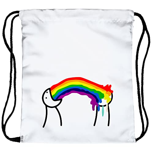 PREMYO Gym Bag for Girls Teenagers Boys - Women's Printed Sports Bag - Hipster Gym Bag Festival, Rainbow (White), One Size - Image 2