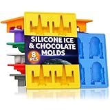 Epic 8-piece Sci-fi Silicone Molds Set - Silicone Ice Cube Tray for Space Themed Drinks | Non-Stick, Reusable & Flexible for Jello, Candy, Chocolate & Wax | Suitable for Freezer, Oven & Microwave