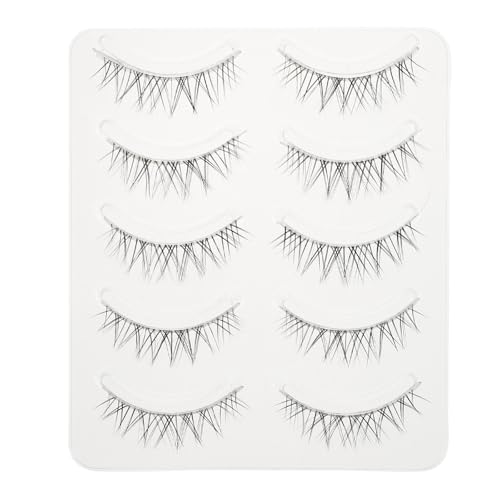 CTIRCHIU 5 Pares de Pestañas Postizas de Artificial Negras Efecto Maquillaje Natural para Uso Profesional en Salón o Personal