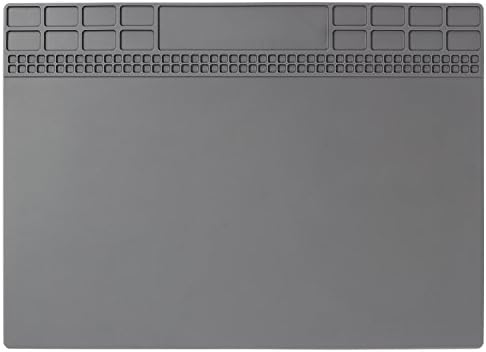 Soldering Mat, Premium Magnetic Silicone Repair Mat, Heat Resistant 932°F Solder Mat for Solder Station, Phone, Computer, Laptop Electronics Repair 13.8'' x 9.8'' Gray