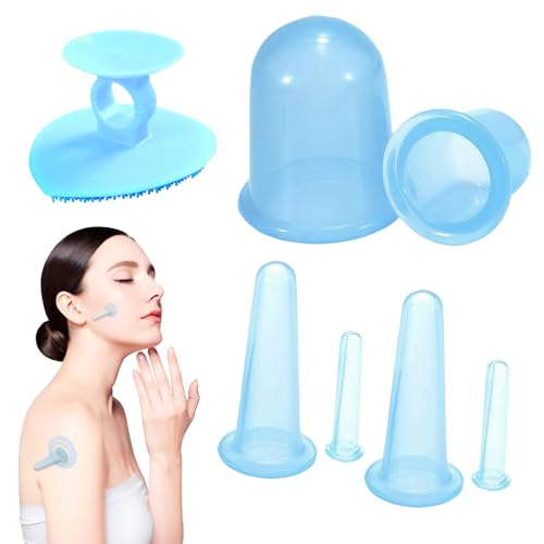KUBDPQOR Ventosa Facial, Juego de 7 herramientas de Masajeador Facial, Ventosas Fisioterapia, Masajeador para Celulitis y Arrugas, Ideal para Tratamiento Ventosa Facial Arrugas y Corporal