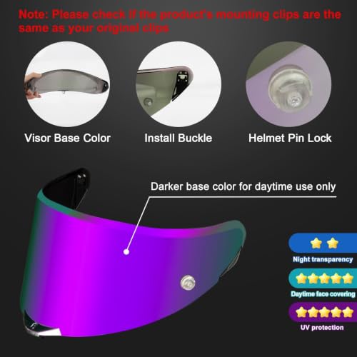 Image of PSLER Pista GP RR visor - Pista Helmet Visor Motorcycle Face Shield Replacement for Pista GPR CORSA-R Pista GPRR RACE 3,Deep Purple