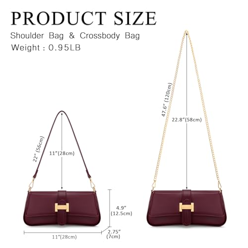 Image of KKXIU Shoulder Bag for Women Small Hobo Handbag Mini Retro Clutch Purses | Trendy Classic Underarm Crossbody Bag with Zipper Closure, Vegan Leather, Removable Strap
