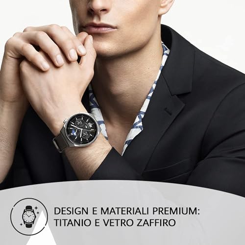 HUAWEI WATCH GT 3 Pro 46 mm Smartwatch Orologio Uomo, Quadrante in Vetro Zaffiro, Monitoraggio della Salute 24h, Durata Batteria fino a 14 Giorni, 5ATM, GPS, Versione italiana, Black Fluoroelastomero