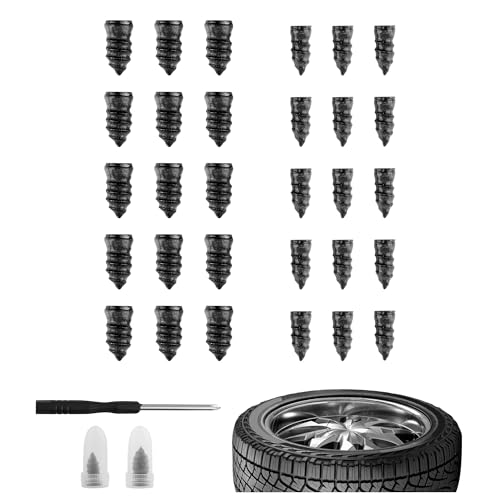 carleef 30PCS Tire Repair Rubber Nail,Vacuum Tire Repair Screws for