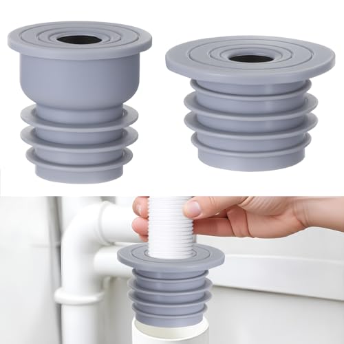 BOHUIZ 2 Pack Drain Pipe Silicone Seal Plug, Drain Sewer Deodorant Cover Washing Machine Drain Hose Seal Plug Floor Drain Odor-Free Silicone Plug for Bathroom, Kitchen, Washing Machine Drain