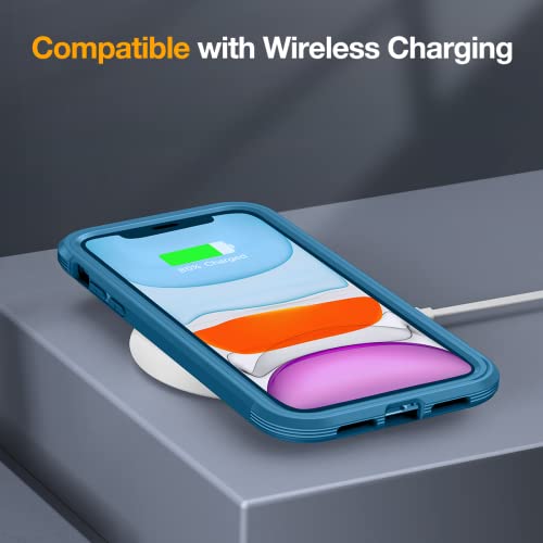 Image of Miracase Glass Series for iPhone 11 Case 6.1 inch, Upgraded Full-Body Rugged Phone Bumper Case Cover with Built-in 9H Tempered Glass Screen Protector and Camera Protector, Light Blue