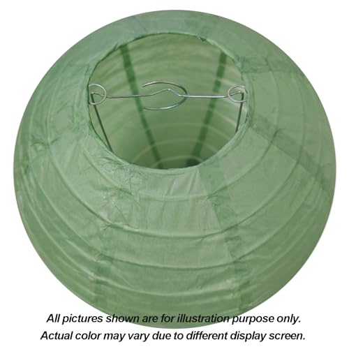 Image of 10 Inch Sage Green Paper Lantern for Rustic Party Bridal Shower Wedding Birthday New Year Party decorations(Set of 5, Sage Green)