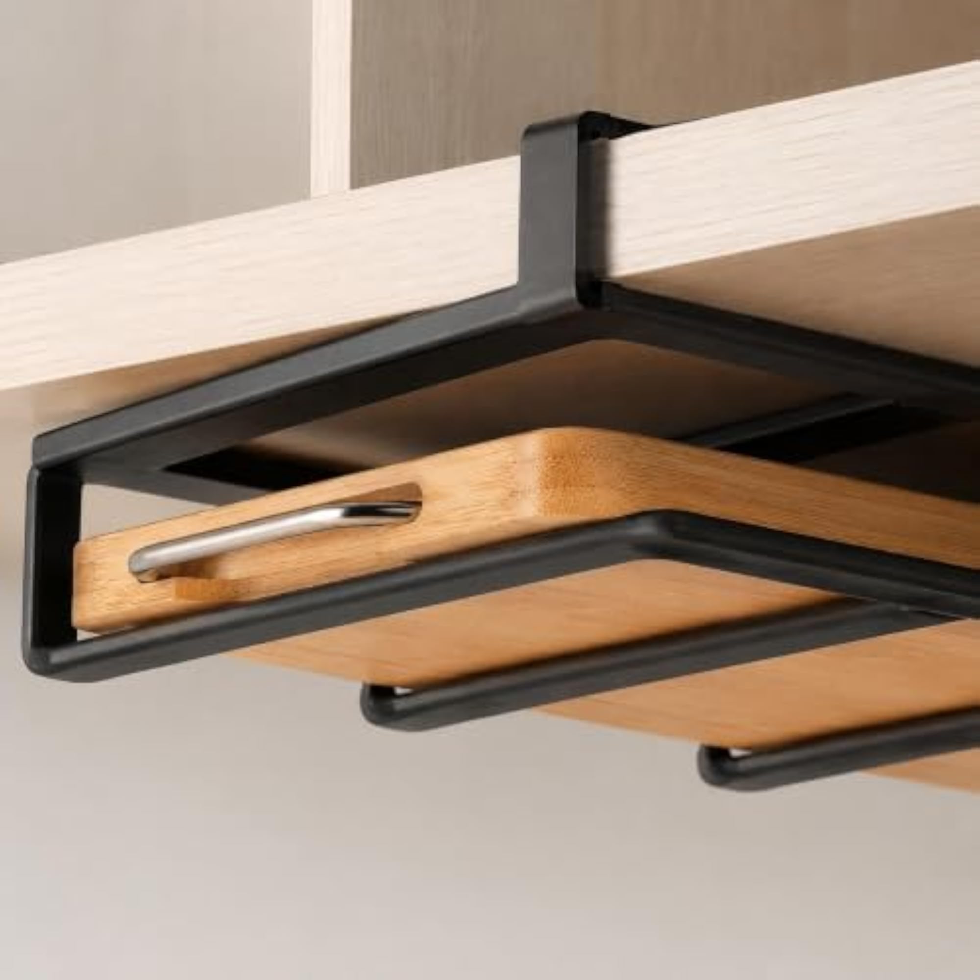 Kitchen Punch-Free Storage Rack, Paper Towel Holder