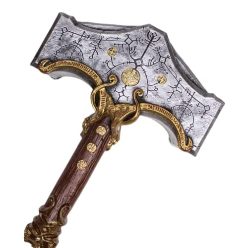 damdos Accesorios de Halloween Martillos de Cosplay para Dios de espuma de poliuretano martillo hacha juego de rol accesorio de disfraz arma, cumpleaños regalos de Navidad Cover