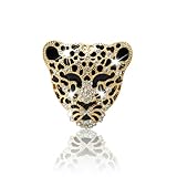 Bling Rhinestone Leopard Head Car Air Freshener Vent Clip, Sparkly Cheetah Print Auto Decoration, Refillable Essential Oil Diffuser, Cute Car Accessories for Women (Gold)