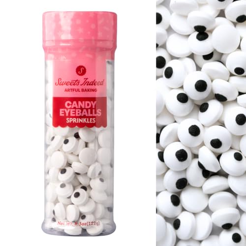 Sweets Indeed Bulk Candy Eyeballs, 300 Edible Eyes, Christmas Sprinkles, Perfect for Cake Decorations, Baking, Ice Cream, Cookies, Cupcake Topper 4.3 ounces