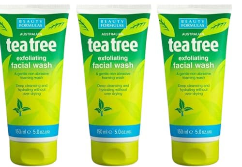 Beauty Formulas Australian Tea Tree Exfoliating Facial Wash, 150ml, Pack of 3