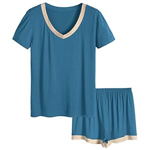 Latuza Women’s V-neck Sleepwear Short Sleeve Pajama Set