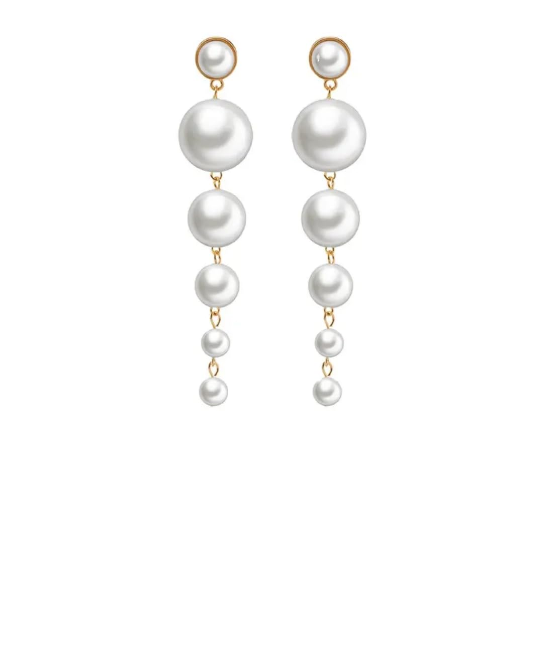 estailo Elegant Drop Pearlfect Earrings for Womens | Classic Pearl Dangle Jewelry-picture-28