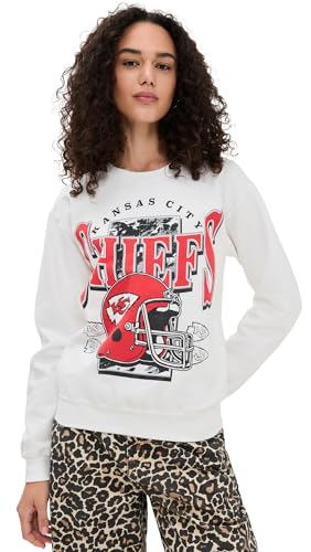 Junk Food Womens Chiefs Conversion Crew Fleece Sweatshirt White S