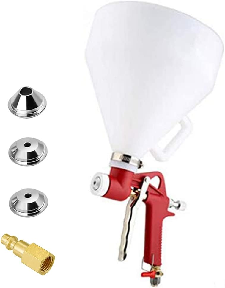 Joywayus Drywall Painting Sprayer Air Hopper Spray Gun with 4.0mm/6.0mm/8.0mm Nozzle Paint Texture, White, 1.58 Gallon (6 L) Straight 1.58 Gallon(6L)-straight White
